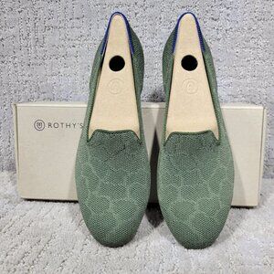 Rothy's Green Flats with Blue Trim